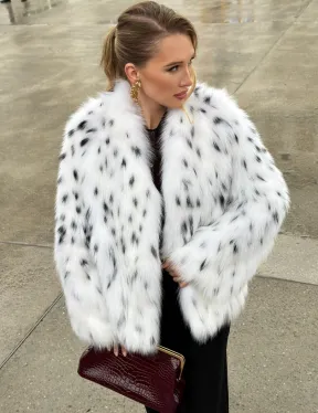 Шуба укороченная из арктической лисы под рысь - фото 11