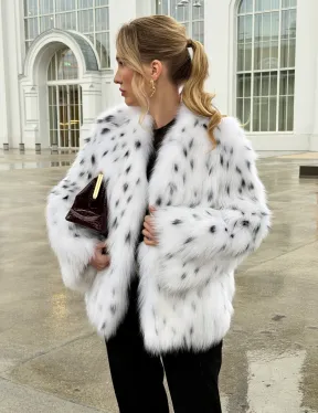 Шуба укороченная из арктической лисы под рысь - фото 15