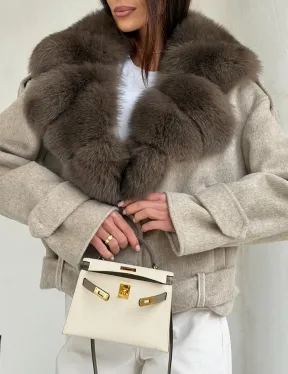 Куртка - пальто с мехом финского песца - фото 2