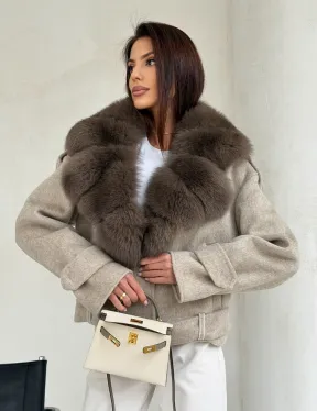 Куртка - пальто с мехом финского песца - фото 8