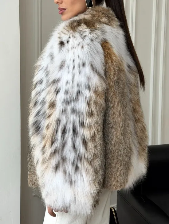 Шуба из натурального меха рыси - фото 3