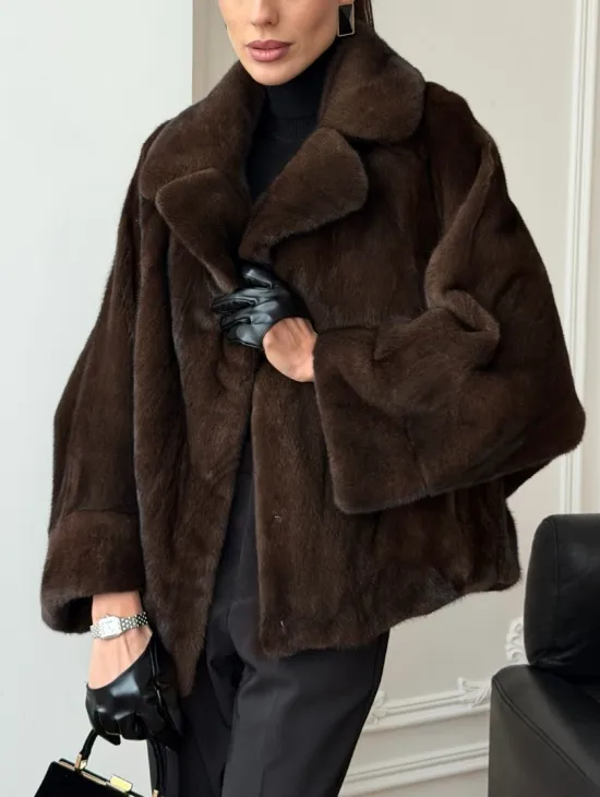 Короткая шуба из натурального меха норки - фото 4