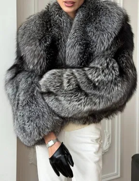 Кроп-шуба из чернобурой лисы - фото 3