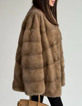 Полушубок пастель мех норка - фото 4