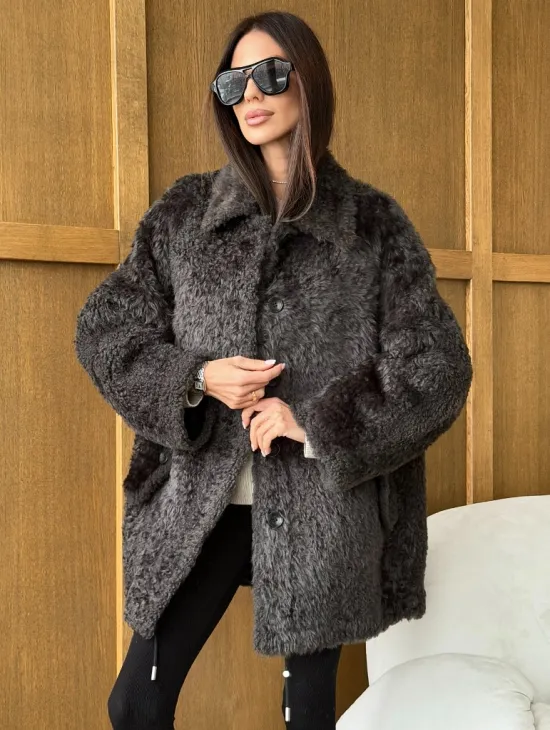 Шуба из овчины - натуральная - фото 4