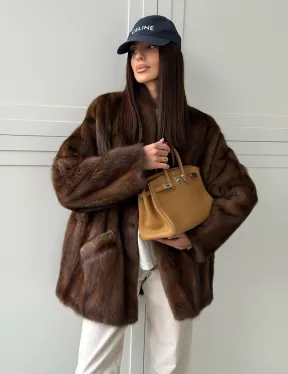 Норковая шуба под куницу (лесная норка) - фото 12