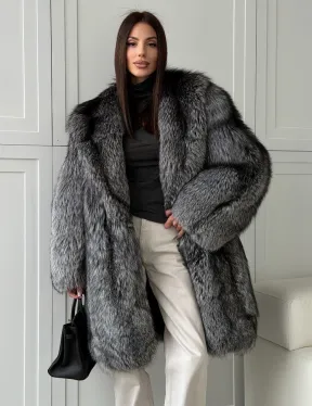 Шикарная шуба из чернобурки - фото 9