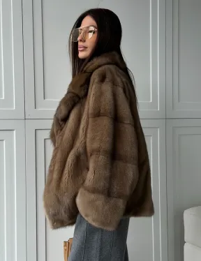 Куртка из меха норки - воротник куница - фото 11