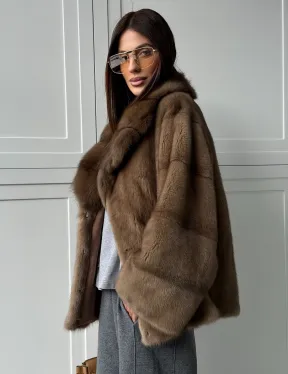 Куртка из меха норки - воротник куница - фото 13