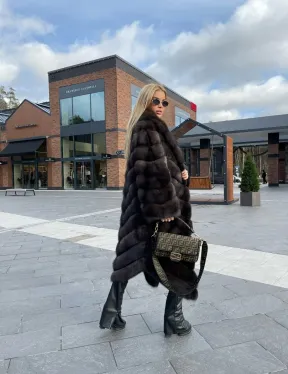 Шуба из меха соболя, воротник шаль - фото 7