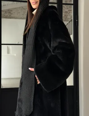 Шуба норка Blackglama V-образный ворот - фото 1