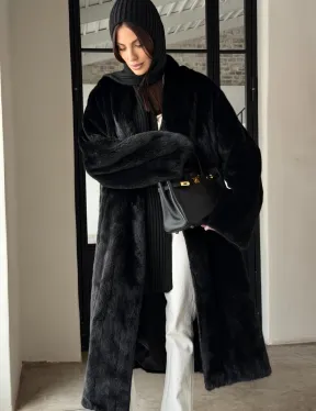 Шуба норка Blackglama V-образный ворот - фото 4