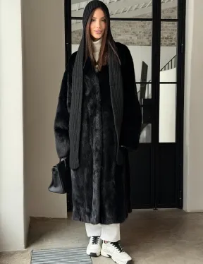 Шуба норка Blackglama V-образный ворот - фото 15