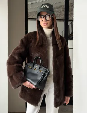 Женский норковый полушубок - фото 12