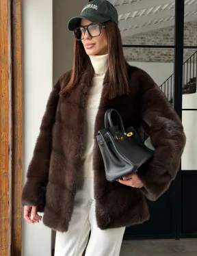 Женский норковый полушубок - фото 6