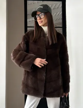 Женский норковый полушубок - фото 15