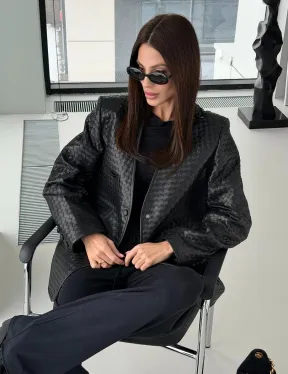 Женский пиджак из натуральной кожи - фото 8