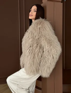 Шуба из натурального меха ламы - фото 13