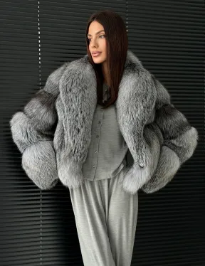 Полушубок - кроп из меха блюфрост - фото 6