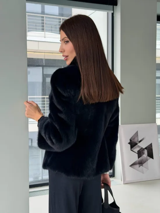 Укороченный норковый жакет - фото 10