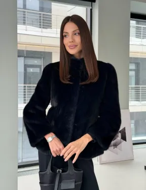 Укороченный норковый жакет - фото 13