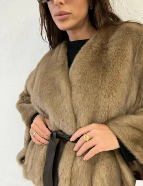Болеро из меха норки цвет пастель - фото 1