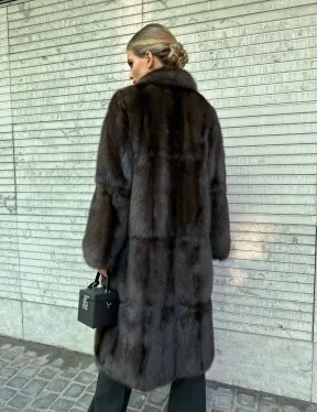Классическое пальто из меха соболя седина 1/2 - фото 4