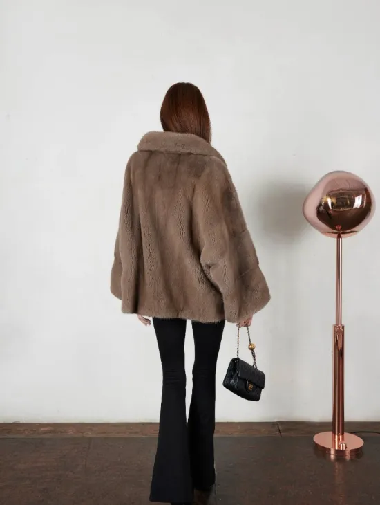 Шуба Premium Style свободного кроя из меха норки - фото 4