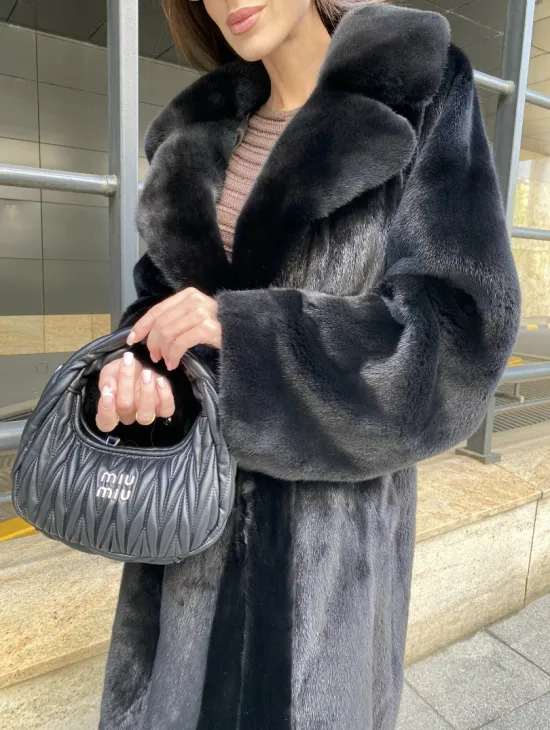 Норка BLACKGLAMA роспуск английский воротник - фото 2