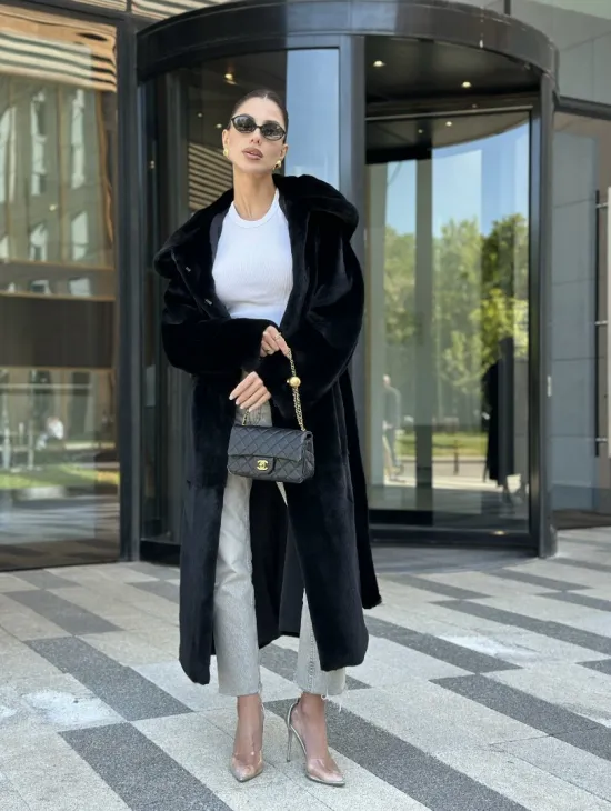 Шуба норка BLACKGLAMA с капюшоном - фото 11