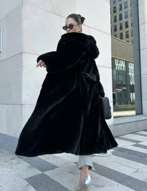 Шуба норка BLACKGLAMA с капюшоном - фото 6